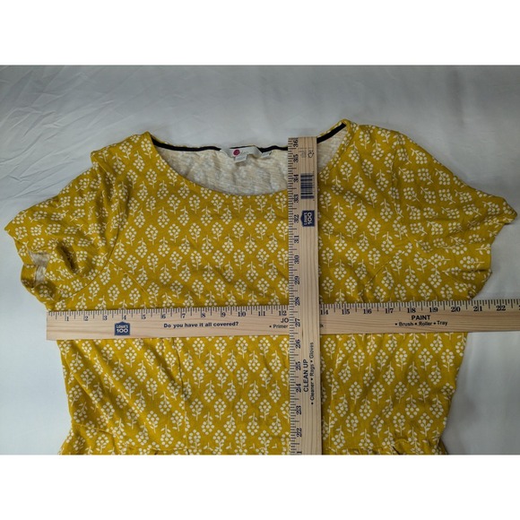Boden Dress Phoebe Jersey Midi Yellow Pockets Cottagecore Bohemian Luxe 14 A007 - Picture 7 of 9